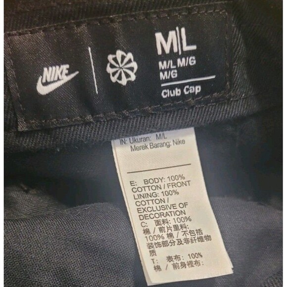 Nike Heart Laces Club Cap M/L Black Adjustable Hat White Swoosh W Red Heart Rare - Picture 4 of 4